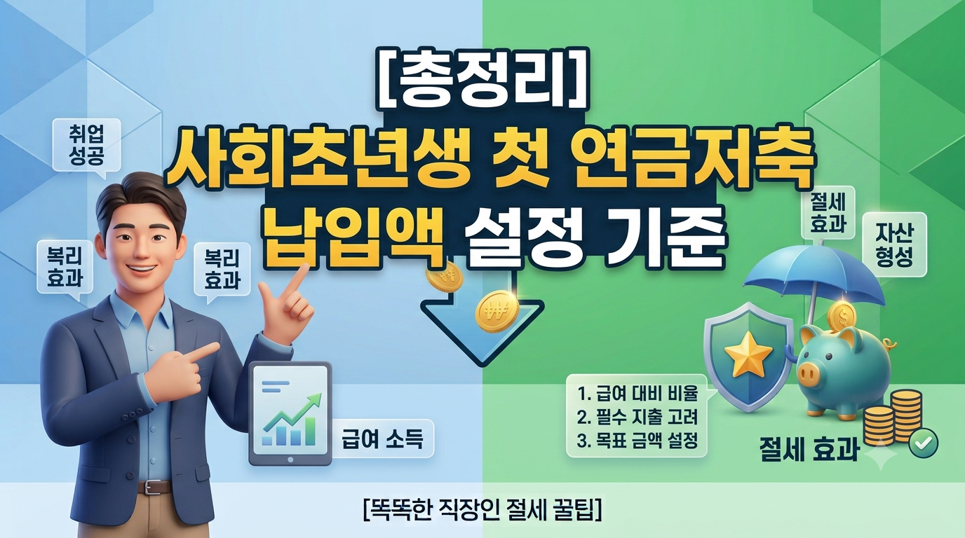 6. 사회초년생을 위한 첫 연금저축 납입액 설정 기준