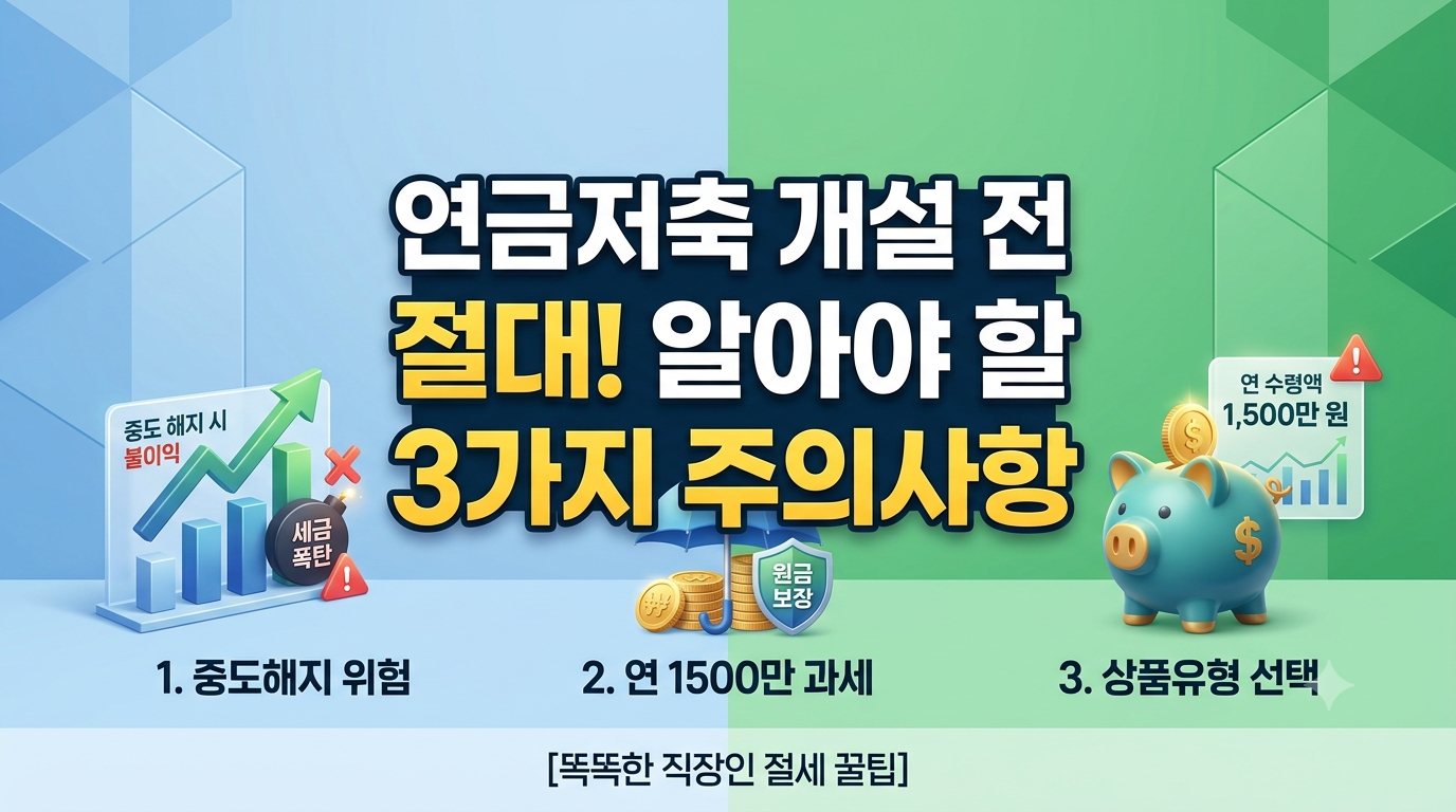 3. 연금저축 계좌 개설 전 꼭 알아야 할 3가지 주의사항